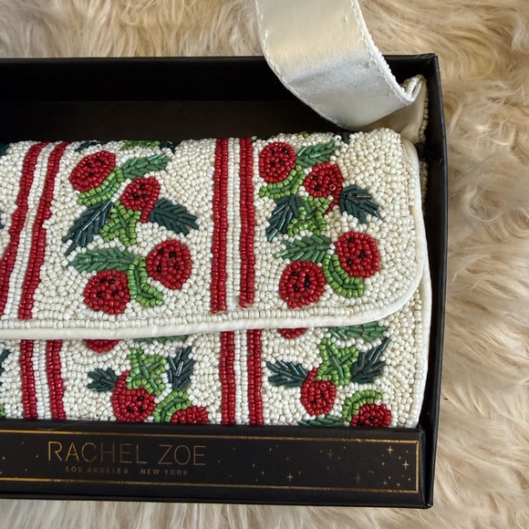 NIB Rachel Zoe Cherry Beaded Shoulder Bag - Picture 3 of 8